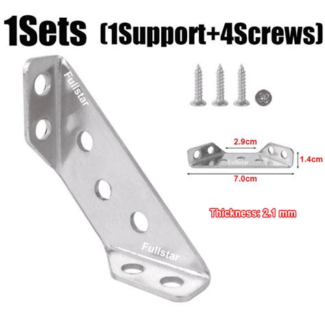 10Pcs Right Angle Bracket Corner Brace Stainless Steel L.